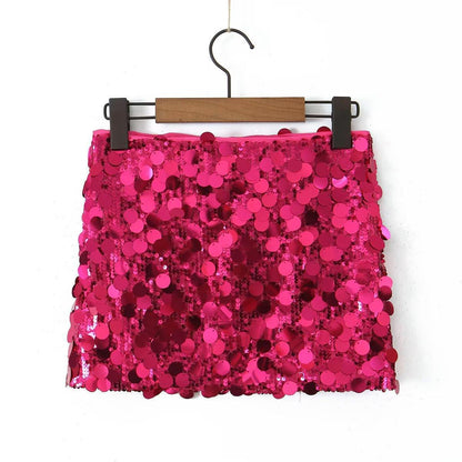 Foreign Trade 2023 New Winter Women&#039;s Clothing European And American Style Sequin Hip-covering Skirt Mini Sexy Skirt