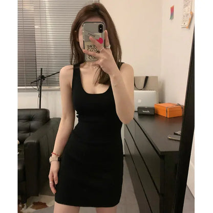 Polyester Sling Short Knitted Women's Dresses