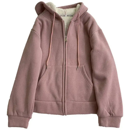 Fleece Hooded Sweater Women's Loose Casual
