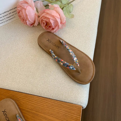 Sandals Flip-flops Women's Summer Outer Wear Flat Holiday Flip-floral Sandals Women's Seaside Sandals
