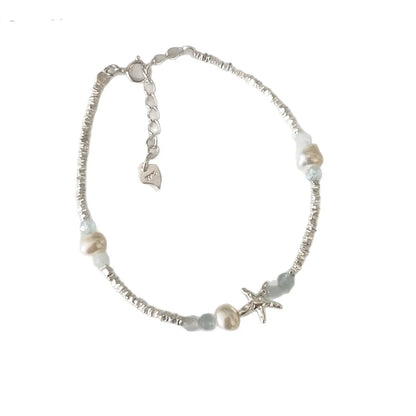Mariselle Natural Pearl Bracelet Ocean Star & Shell Charm