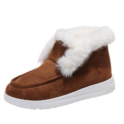 Women's Fluffy Trim Winter Loafer Shoes