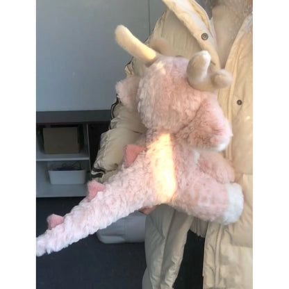 Internet Celebrity Darling Pink Dragon Plush Toy Sleeping Pillow Creative Cute Doll Birthday Gift For Women Valentine's Day