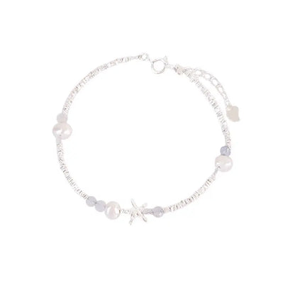 Silver Starfish Shell Bracelet | Pearl Beach Charm Bracelet