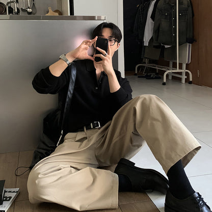 New Fashion Korean Trendy Spring And Autumn Pullover Sweater Handsome Casual Loose Old Money Style Knitted Top