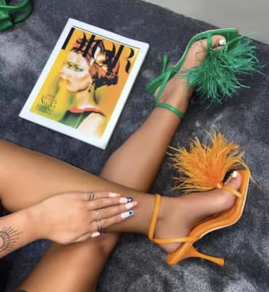 Kandee Feathered Heels