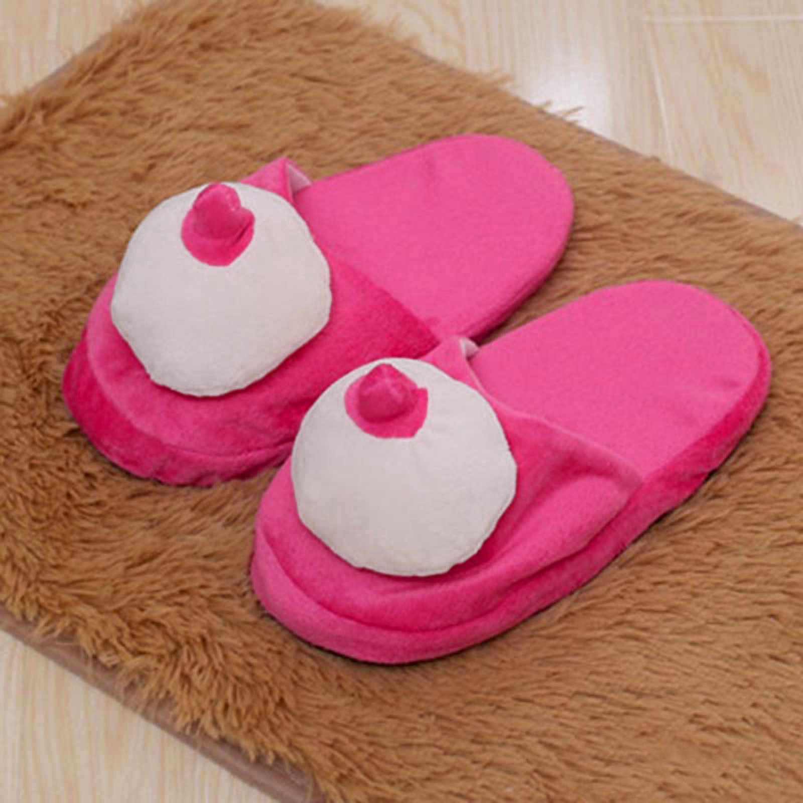 Fashion Creative Funny Shape Cotton Slippers Sexy Fun Plush Flat Slippers