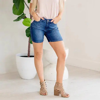 Summer New Women's Clothing European And American Fashion Simple All-match Casual Denim Shorts