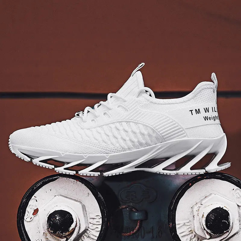 New Men's Shoes Non-slip Blade Shoes Men's Running Shoes Breathable Fly Woven Mesh Shoes Sports Casual Shoes