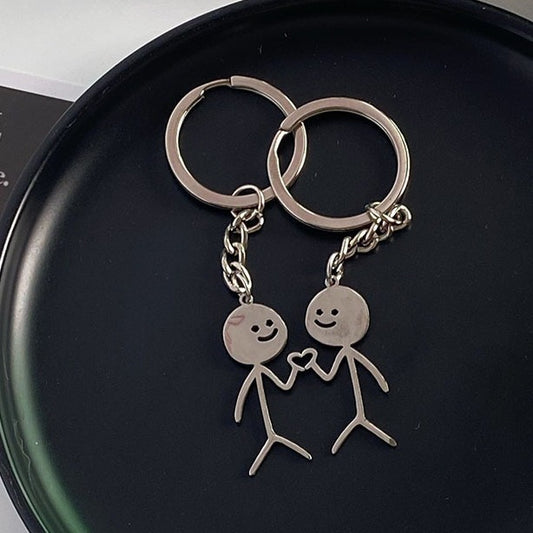 Couple Keychain Couple's Pair Of Advanced Ins Personality Cute Funny Student Girlfriends Schoolbag Pendant Fashion