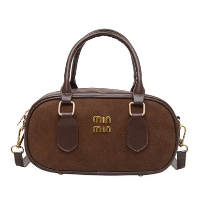 Women's Suede-Look PU Mini Top-Handle Crossbody Bag
