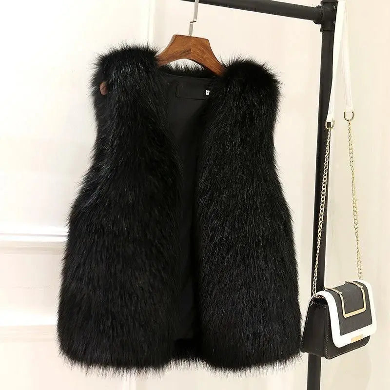 Women's Fluffy Faux-Fur-Look Longline Gilet
