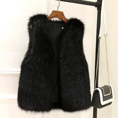 Women's Fluffy Faux-Fur-Look Longline Gilet