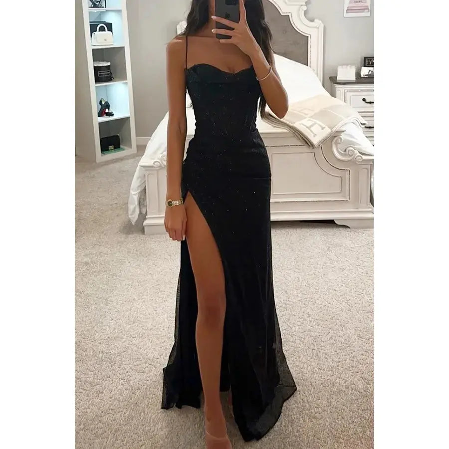 Cross-border Women Fashion Sexy Amazon European And American Temu Hot Dress Long Dress Banquet Evening Dress Dress