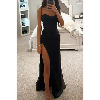 Cross-border Women Fashion Sexy Amazon European And American Temu Hot Dress Long Dress Banquet Evening Dress Dress