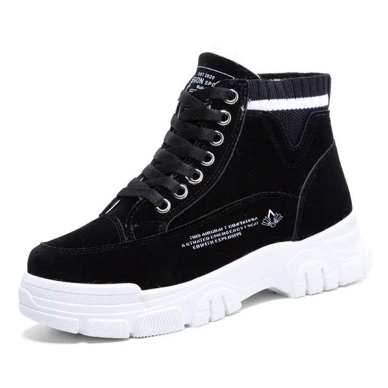 Women's Fleece-Lined Chunky High-Top Trainers
