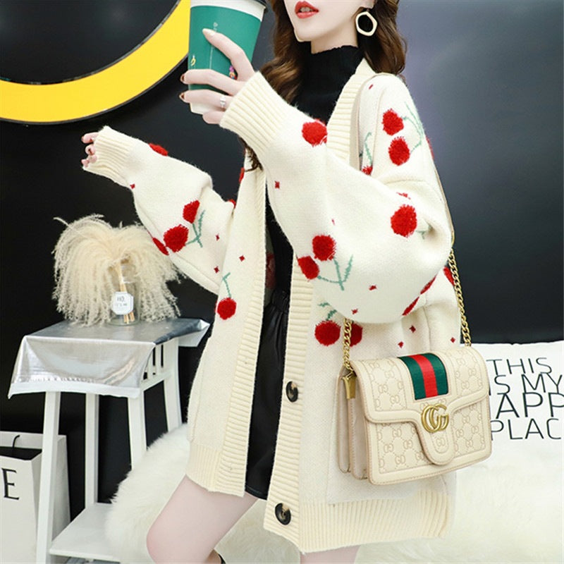 Sweater Women's Autumn And Winter New 2021 Knitted Cardigan Women's Loose Sweet Internet Popular All-match Lazy Style Women's Coat Trendy