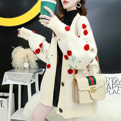 Sweater Women's Autumn And Winter New 2021 Knitted Cardigan Women's Loose Sweet Internet Popular All-match Lazy Style Women's Coat Trendy