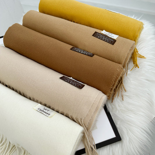 Women&#039;s Scarf Solid Color Cashmere-like 2024 Autumn And Winter New Fashion High-end Mid-length Warm Scarf Shawl Scarf