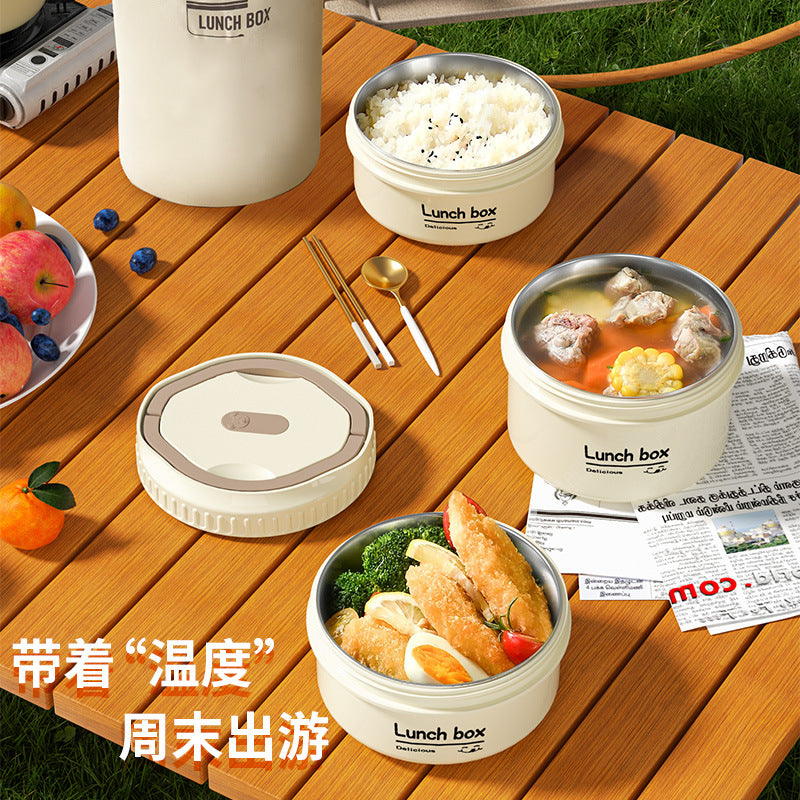 304 Stainless Steel Insulated Lunch Box For Office Workers And Students Multi-functional Portable Microwave Heating Multi-layer Lunch Box