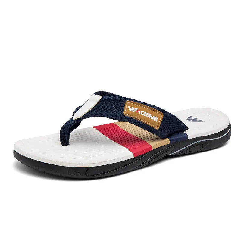 Cool Road Straight Internet Popular Sandals And Slippers Rubber Wear-resistant Flip-flops Trendy All-match Beach Shoes Men's Outdoor Slippers For Summer