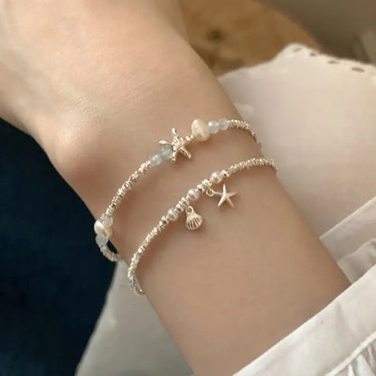Mariselle Natural Pearl Bracelet Ocean Star & Shell Charm