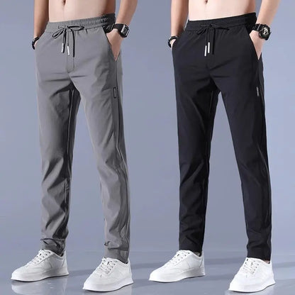 Casual Pants Men's Trendy Straight Pants Ice Silk Pants Skinny Pants Foreign Trade Pants Men's Spring And Autumn Pants