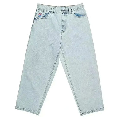American Style Loose Straight-Leg Jeans Men&#039;s Retro Hip-Hop Gothic Street Clothing Harajuku Men&#039;s Casual Pants