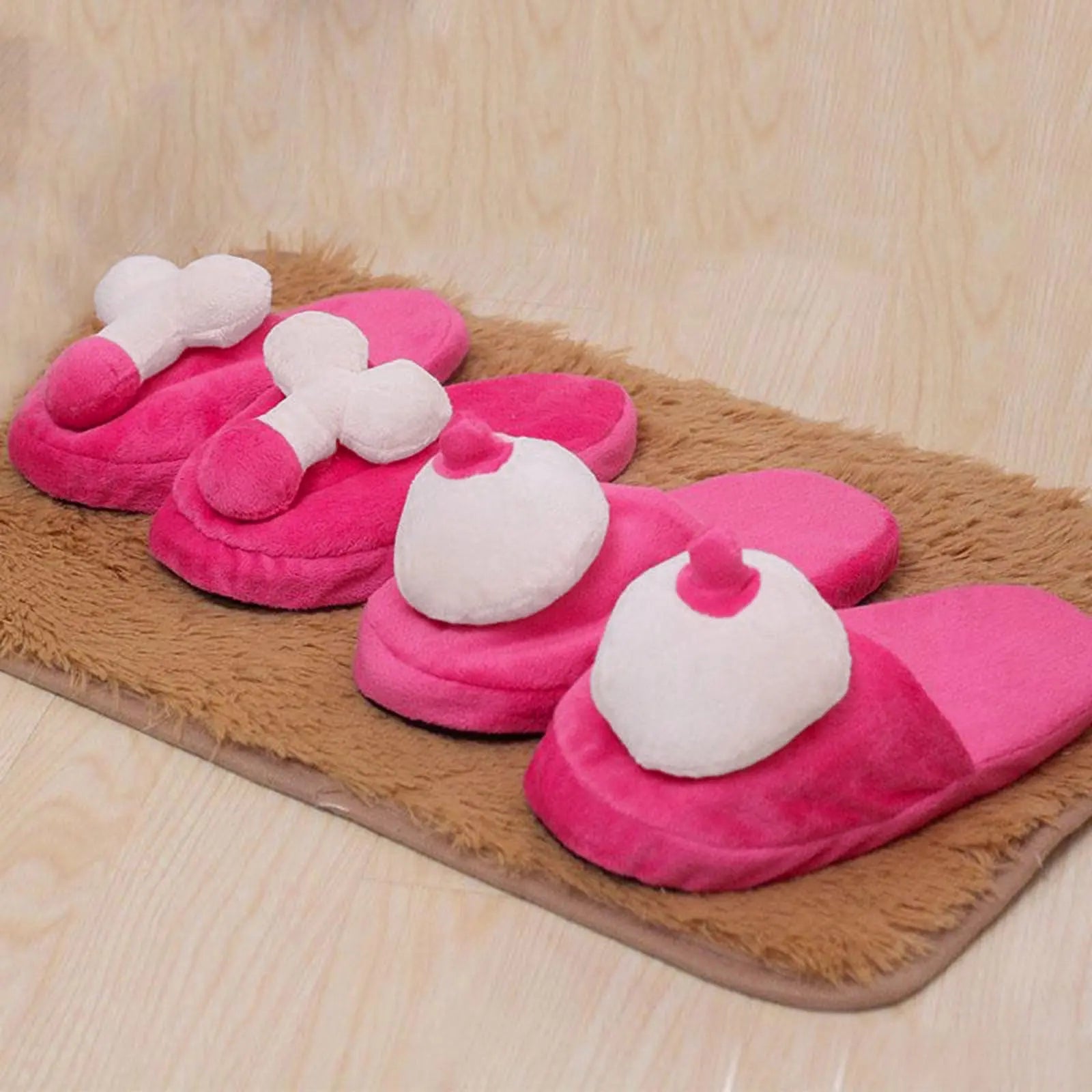 Creative Funny Shape Cotton Slippers Sexy Fun Plush Flat Slippers