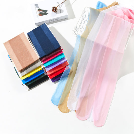 Japanese Sexy And Interesting Colored Stockings For Women, Anti-snatch, Transparent Candy-colored Pantyhose, Ultra-thin Core-spun Silk Stockings