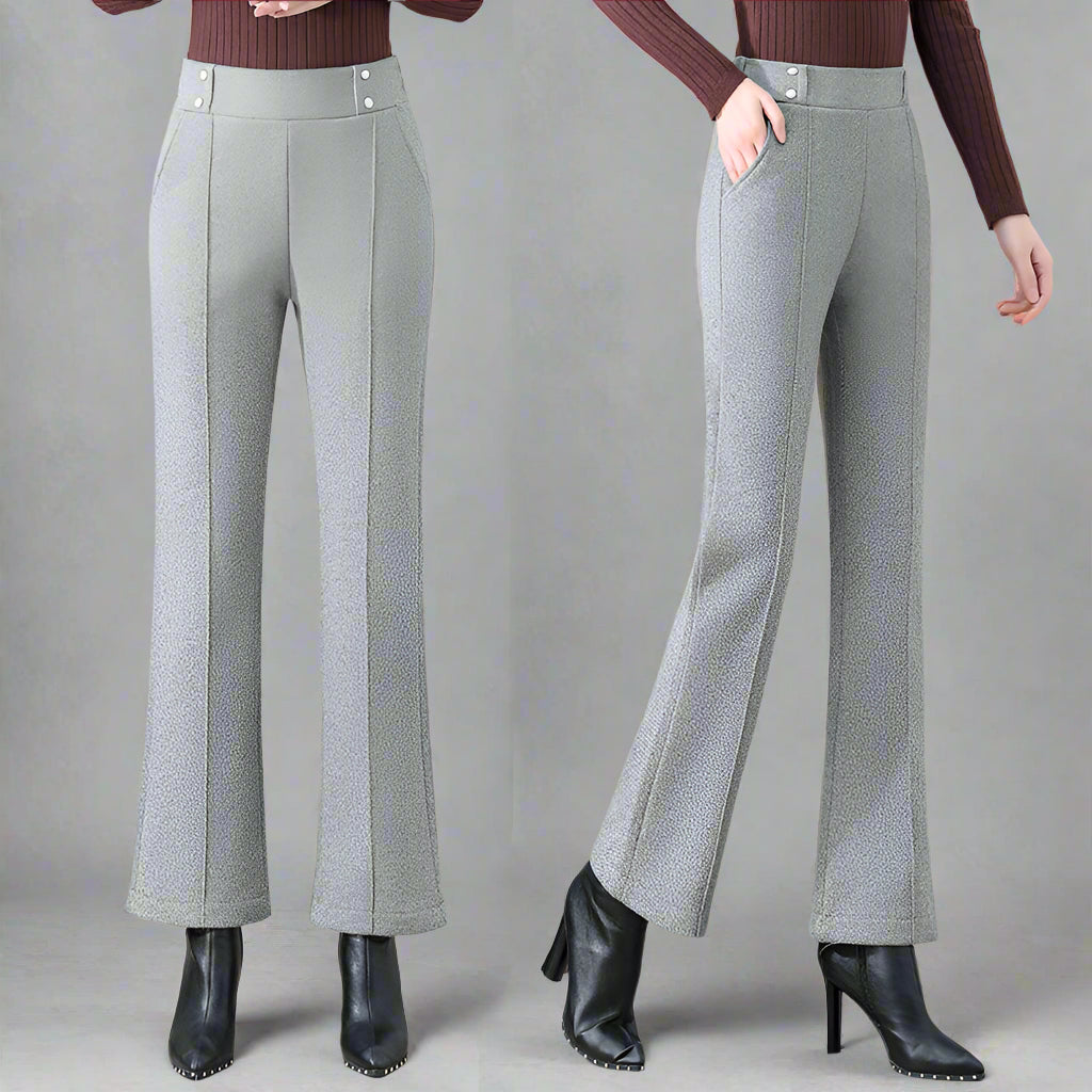 Woolen Bell-bottom Pants Women&#039;s Autumn Drape High Waist Slimming All-match Micro-launched Casual Pants Women&#039;s Trousers