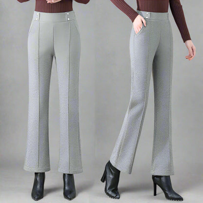 Woolen Bell-bottom Pants Women&#039;s Autumn Drape High Waist Slimming All-match Micro-launched Casual Pants Women&#039;s Trousers