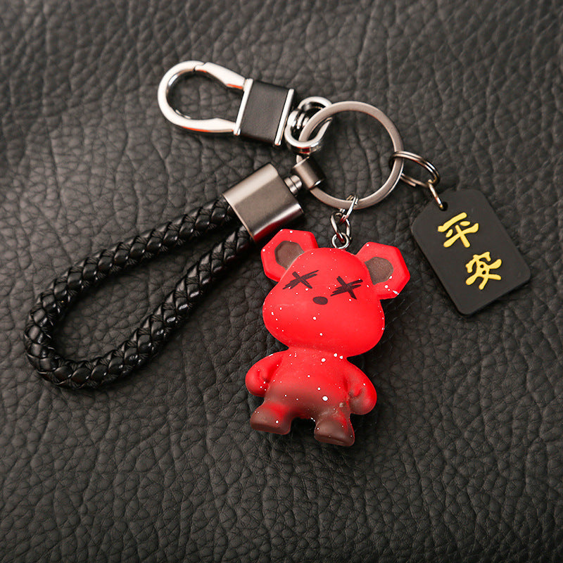 High-end Exquisite Pendant Anti-lost Car Key Chain Schoolbag Pendant Doll Couple Star Bear Key Chain Wholesale