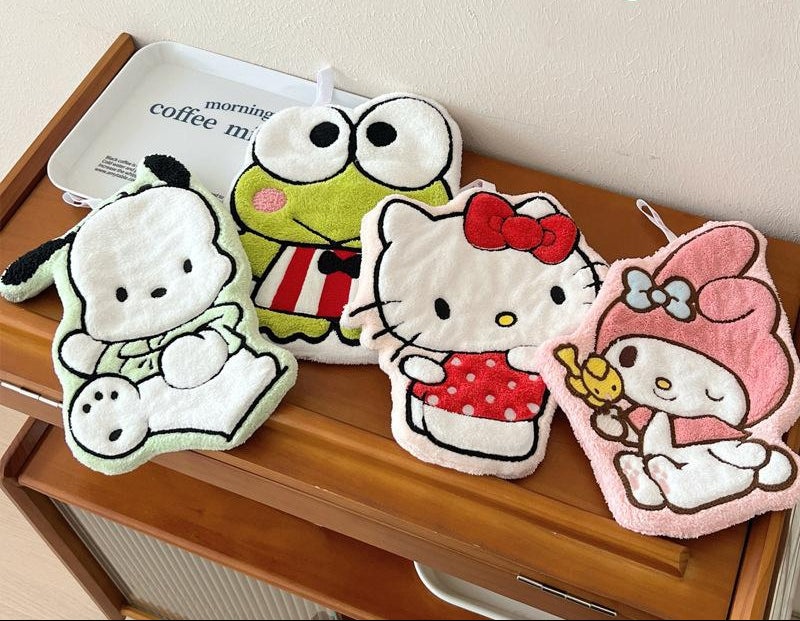 Cute Plush Character Hand Towel – Soft Hanging Bathroom Towel