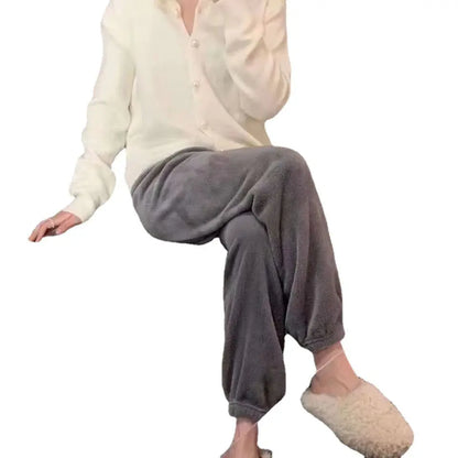 Autumn Women's Coral Velvet Home Pants, Warm Casual Pants, Can Be Worn Outside Without Shedding, Plus Fat, Extra-large Thermal Pants