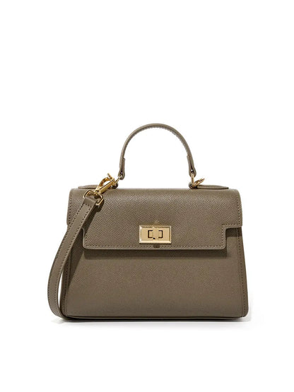 Women's Cowhide Leather Structured Top-Handle Bag