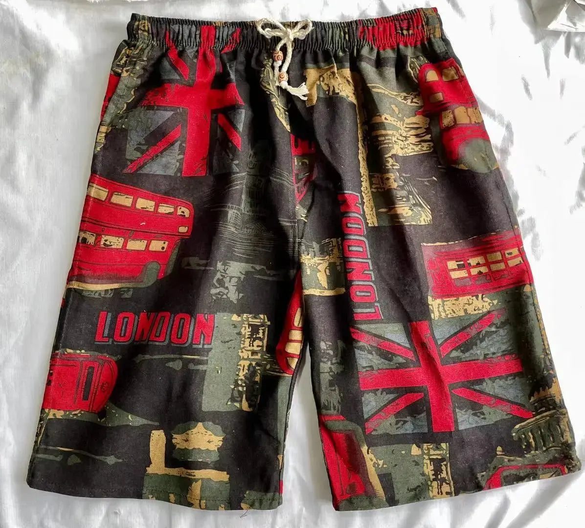 Summer New Cotton And Linen Printing Five-point Men's Beach Pants Casual Sports Loose Large Size Shorts Men's Thin Trend