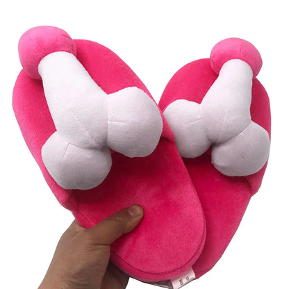 Creative Funny Shape Cotton Slippers Sexy Fun Plush Flat Slippers