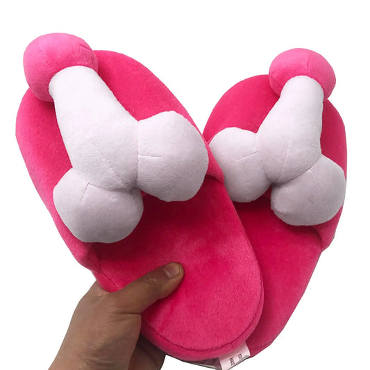 Creative Funny Shape Cotton Slippers Sexy Fun Plush Flat Slippers