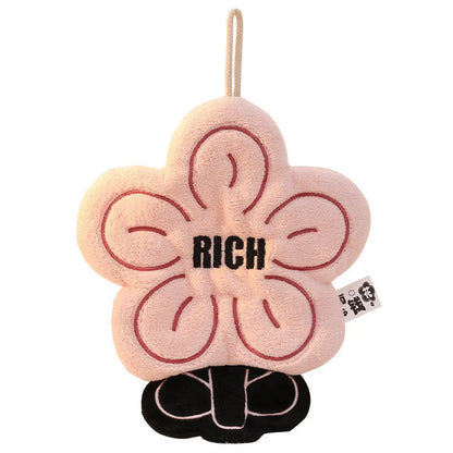Prosperity Flower Hanging Hand Towel – Soft Plush Lucky Blossom Towel