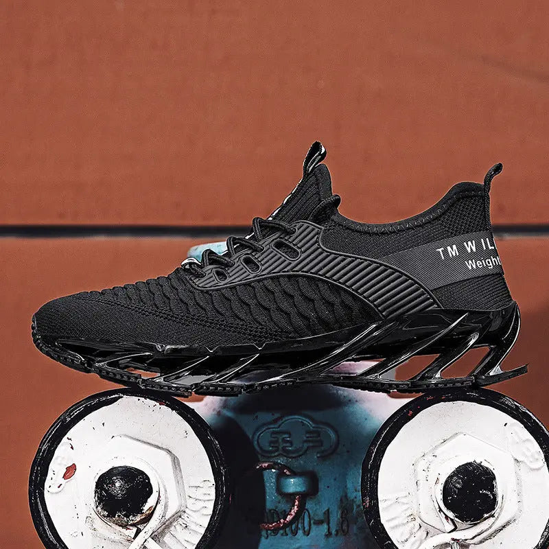 New Men's Shoes Non-slip Blade Shoes Men's Running Shoes Breathable Fly Woven Mesh Shoes Sports Casual Shoes