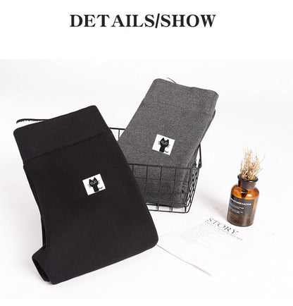 Cross-border Lamb Velvet Plus Velvet Thickening Autumn And Winter Bottoming Cotton Pants Women&#039;s Outer Wear High Waist Black Warm One-piece Velvet Pencil Pants