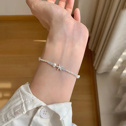 Silver Starfish Shell Bracelet | Pearl Beach Charm Bracelet