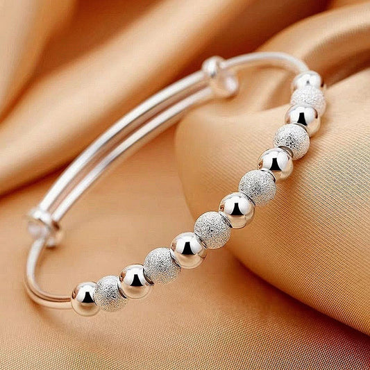 New Valentine's Day Gift Lucky Beads Bracelet Copper Plated Silver Lucky Beads Bracelet Women's Exquisite Ball Hand Jewelry