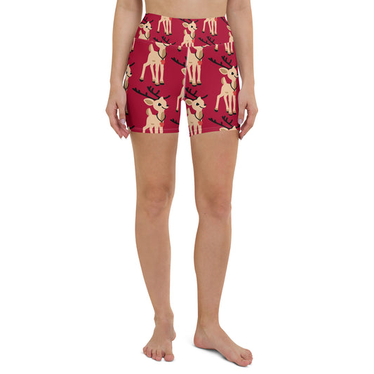 Christmas print Yoga Shorts