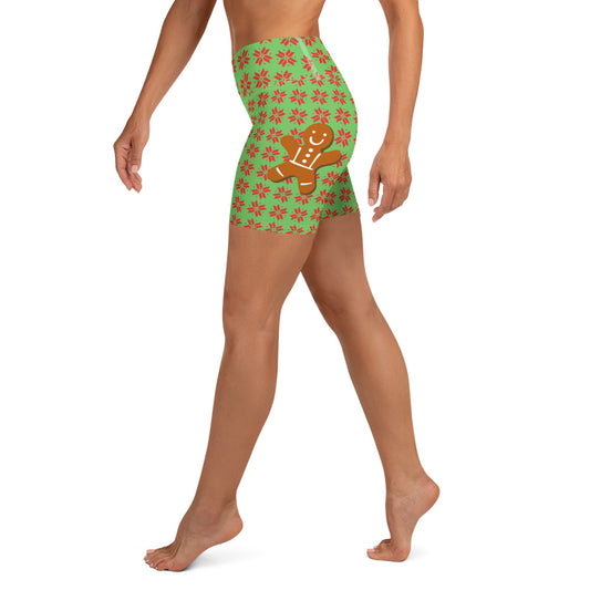 Christmas Print Yoga Shorts