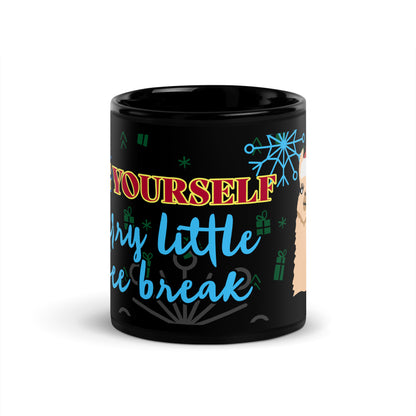 Christmas break Black Glossy Mug