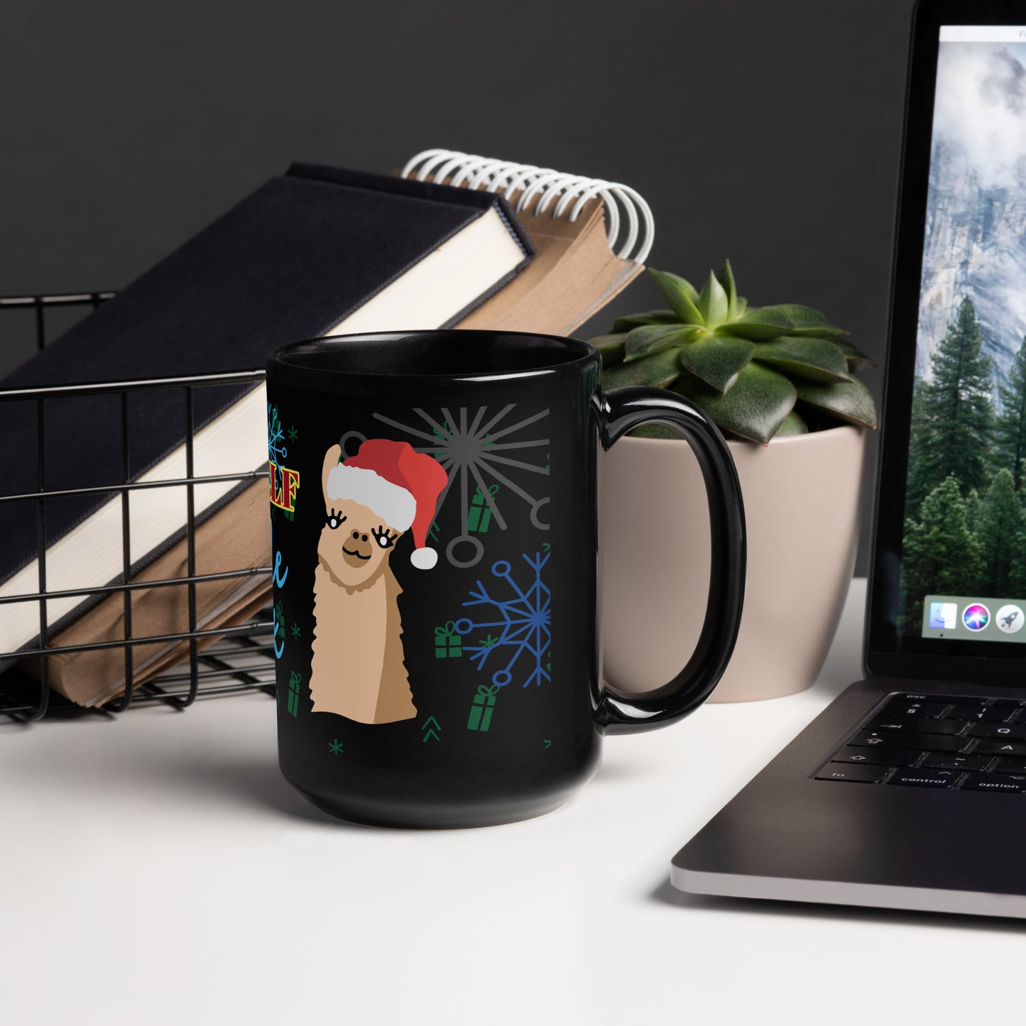 Christmas break Black Glossy Mug