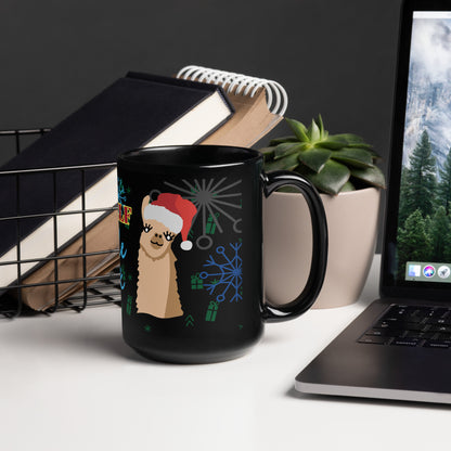 Christmas break Black Glossy Mug