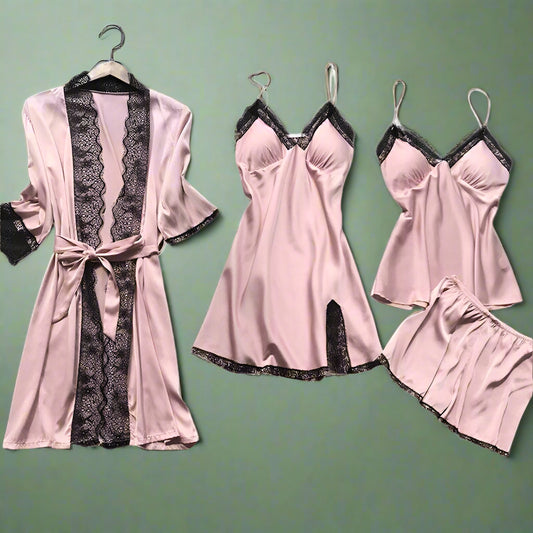 Women’s sleepwear collection featuring soft, breathable fabrics, stylish designs, and versatile options for lounging or bedtime—comfortable, chic, and perfect for every size.